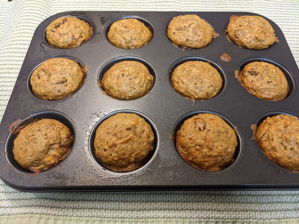 pan of Morning Glory Muffins cooling